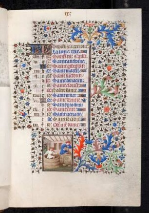Kalendar: September; Monatsbild: Weinkeltern; Bordüre
