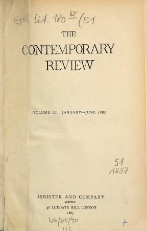 Contemporary review. 51. 1887