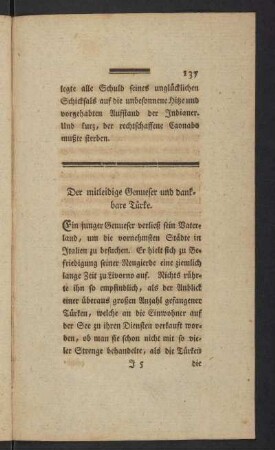 Der mitleidige Genueser und dankbare Türke.
