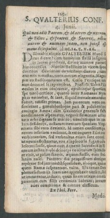 S. Qualterius Conf.