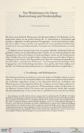 Von Weinbrenner bis Durm : Bauforschung und Denkmalpflege