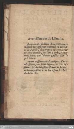 Avertissement du Libraire