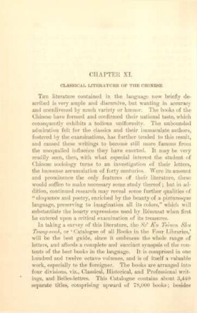 Chapter XI. Classical literature of the Chinese
