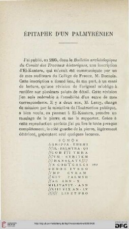 Sér. 4: Épitaphe d'un palmyrénien