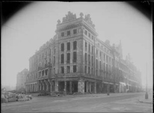 Dresden-Altstadt, Sidonienstraße 12. Ruine des Hotels Deutscher Hof. Eckansicht