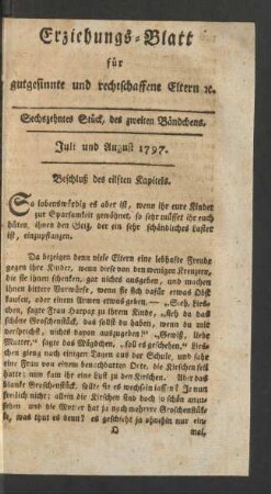 Sechszehntes Stück, des zweiten Bändchens