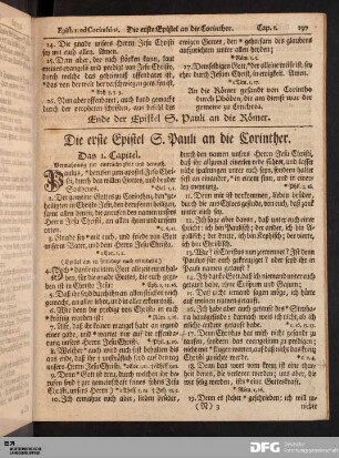 Die erste Epistel S. Pauli an die Corinther.