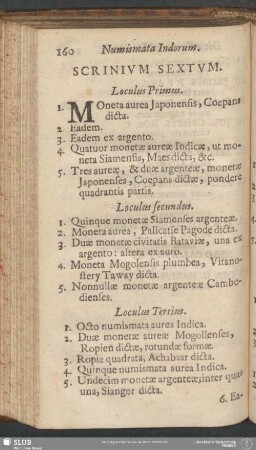 Scrinium Sextum. [Numismata Indorum]