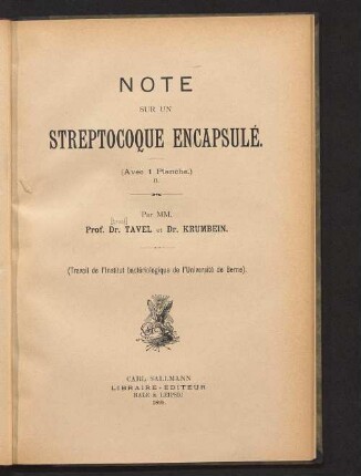 [3]: Note sur un streptocoque encapsulé