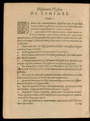 Disputatio Physica De Tempore.