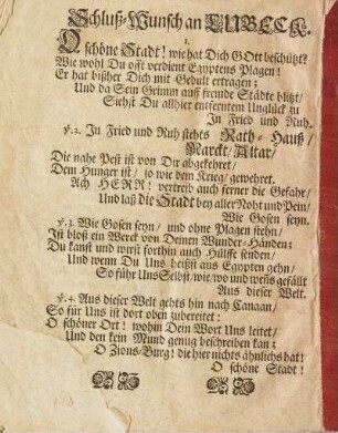 Schluß-Wunsch an Lubeck