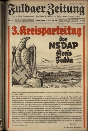 Erste Ausgabe vom Samstag, den 31. Oktober 1936.