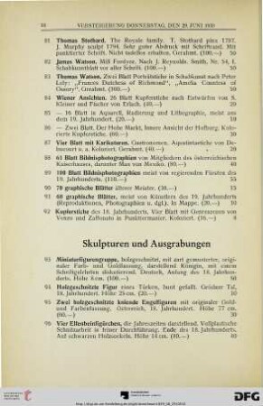 Skulpturen und Ausgrabungen (Nr. 93-110)