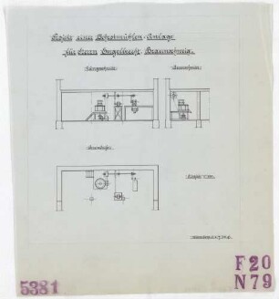 Technische Zeichnung : Projekt einer Schrotmühlen-Anlage für Herrn Engelbrecht, Braunschweig
