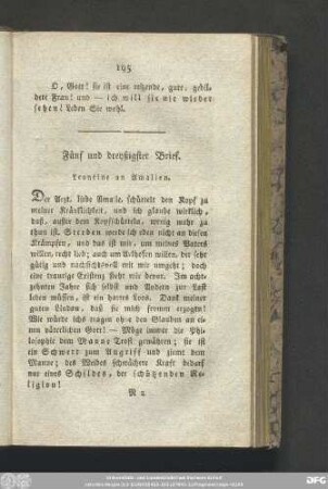 Fünf und dreyßigster Brief. Leontine an Amalien.