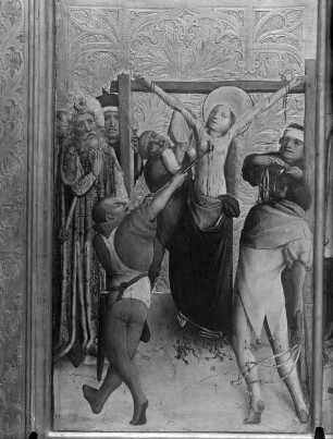 Barbara-Altar — Szenen aus dem Leben der heiligen Barbara — Barbaras Marter mit der Gabel