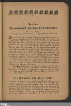 Der Schneider oder Kleidermacher
