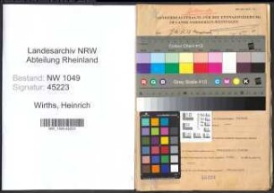 Entnazifizierung Heinrich Wirths , geb. 18.05.1902 (Schriftsetzer)