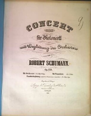 Concert (a-Moll) für Violoncell mit Begleitung des Orchesters : op. 129