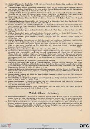 Möbel, Uhren, Einrichtung (Nr. 425-457)