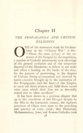 Chapter II. The propaganda and Chinese religions
