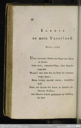 Elegie an mein Vaterland