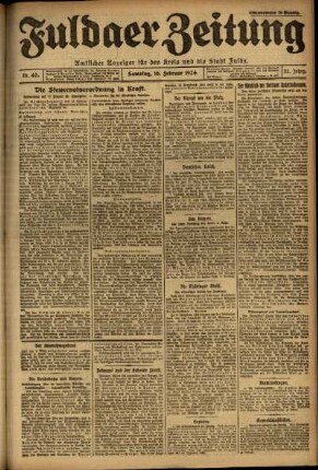 Erste Ausgabe vom Samstag, den 16. Februar 1924.