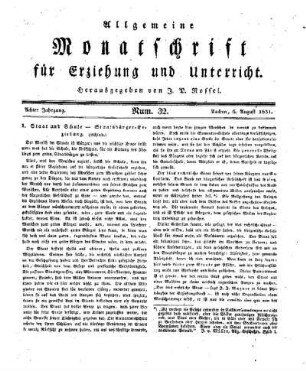 Staat und Schule : Staatsbürger-Erziehung ; (Schluss)