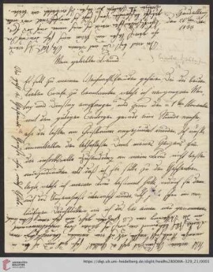 Korrespondenz Friedrich Wilhelm Umbreit / Carl Ullmann: Brief von Friedrich Wilhelm Carl Umbreit an Carl Ullmann