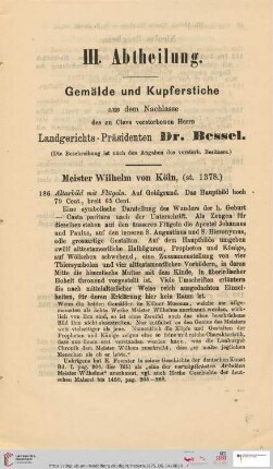 III. Abtheilung (Nr. 186 - 228)