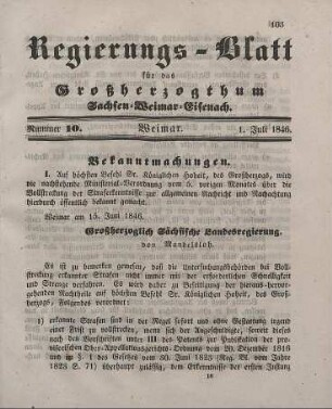 Nr. 10 : 1. Juli 1846