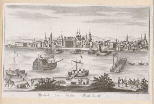 Prospekt der Stadt Düsseldorff. Rheinfront
