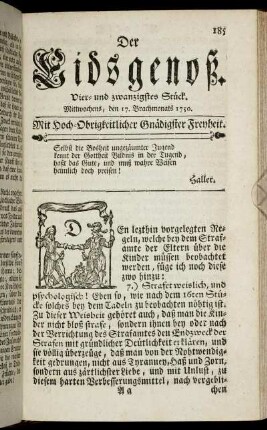 Vier- und zwanzigstes Stück. Mittwochens, den 17. Brachmonats 1750.