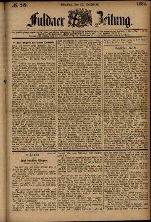 Ausgabe vom Dienstag, den 23. September 1884.