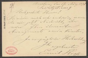 Brief an B. Schott's Söhne : 19.03.1895