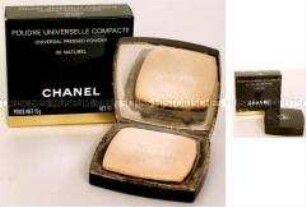 Puderdose von Chanel, leer, mit Puder-Pad, in Originalverpackung
