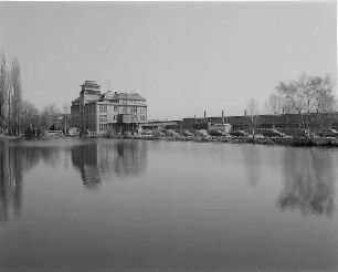 Freiberg (Sachsen), Porzellanfabrik (1922). Blick über die Erzwäsche nach Osten