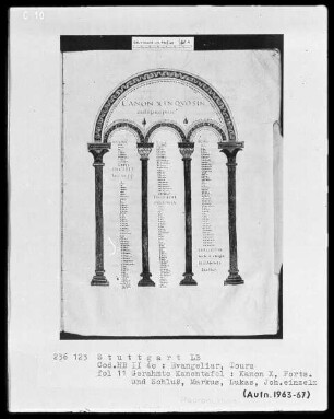 Evangeliar — Kanon 10, Folio 11recto