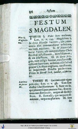 Festum S. Magdalenae.