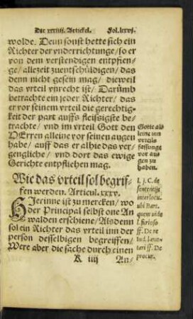 Wie das urteil sol begriffen werden. Articul. xxxv.