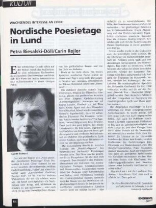 Wachsendes Interesse an Lyrik: Nordische Poesietage in Lund