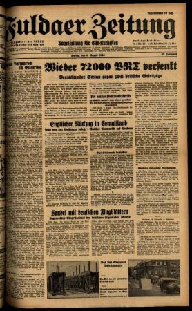 Ausgabe vom Freitag, den 09. August 1940.