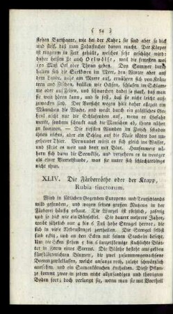 XLIV. Die Färberröthe oder der Krapp, Rubia tinctorum.