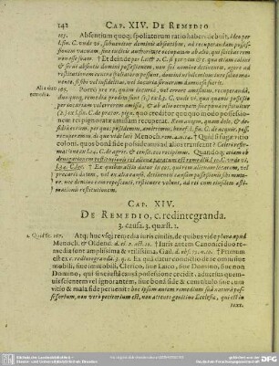 Cap. XIV. De Remedio, c. redintegranda. 3. causa. 3. quaest. 1.