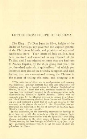 Letter from Felipe III to Silva