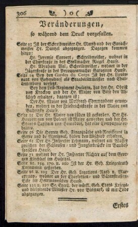 Veränderungen, so während dem Druck vorgefallen