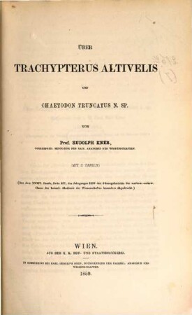 Separatabdrücke aus den Sitzungsberichten der kaiserl. Akademie der Wissenschaften in Wien-mathem.-naturw. Classe, 7