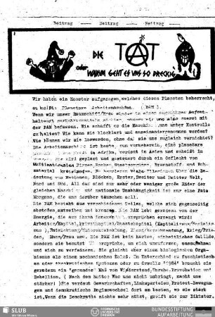 Die Tat oder Warum geht es uns so dreckig
