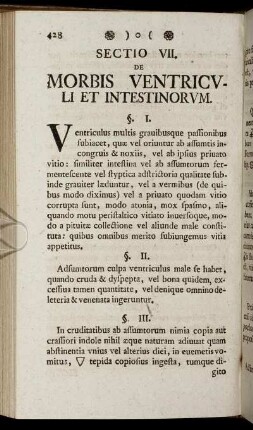 Sectio VII. De Morbis Ventriculi Et Intestinorum.