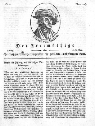 Nro. 108, Freitag, den 31.May.